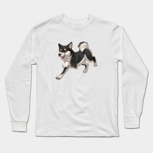 Black and Tan Shiba Inu Running Long Sleeve T-Shirt